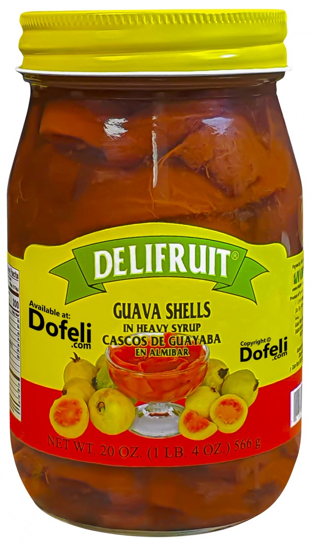 Delifruit Dominican guava shells in syrup, soft texture and bright aroma for tropical desserts.